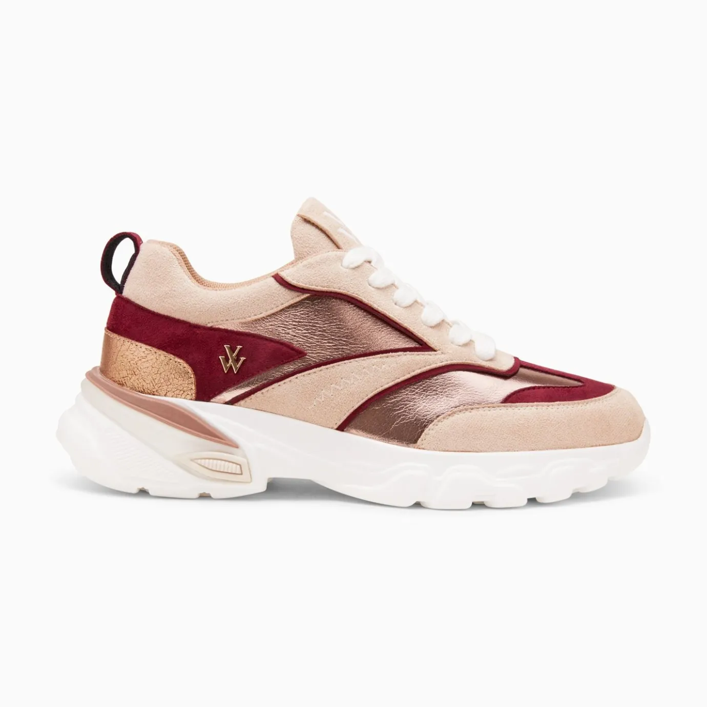 Vanessa Wu Sneakers | Baskets Agnes Beige Et Prune A Semelle Oversize