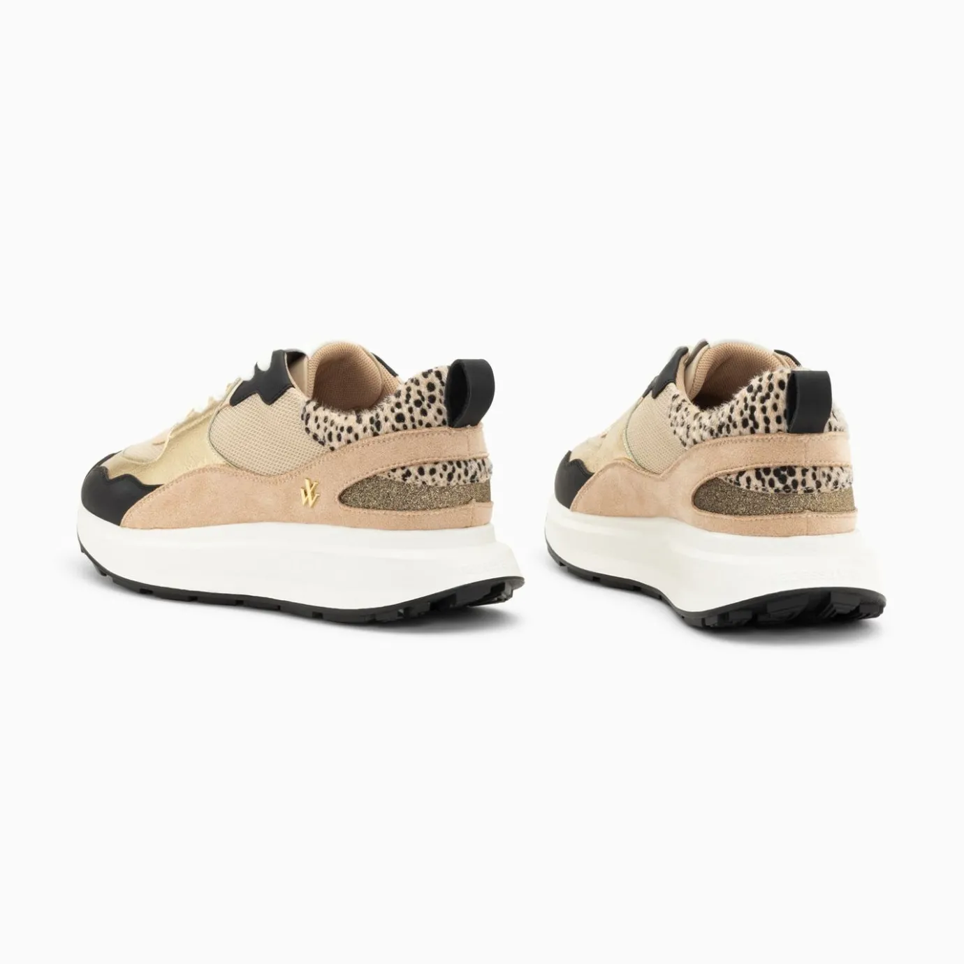 Vanessa Wu Sneakers | Baskets Alice Beige Et Noir A Semelle Oversize