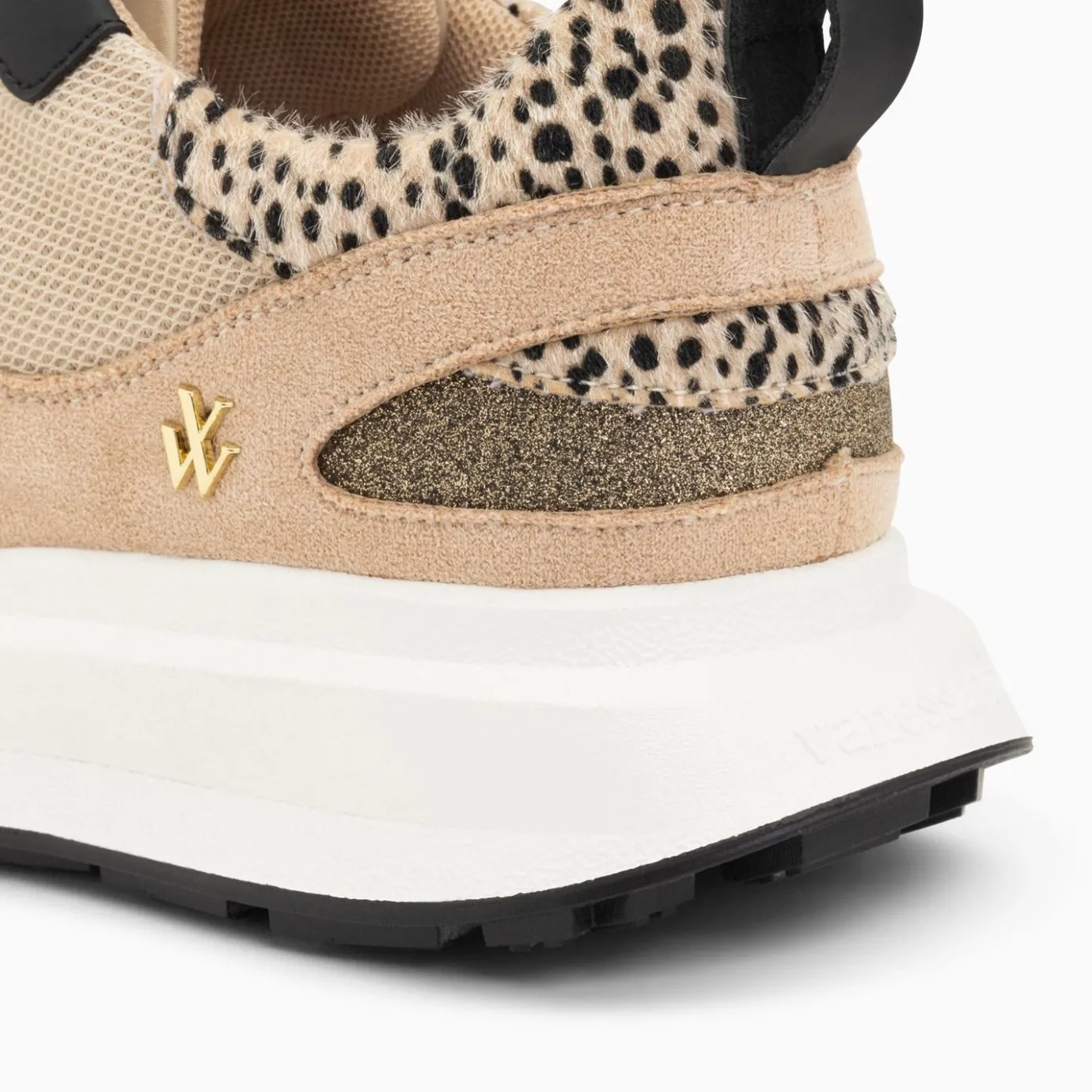 Vanessa Wu Sneakers | Baskets Alice Beige Et Noir A Semelle Oversize