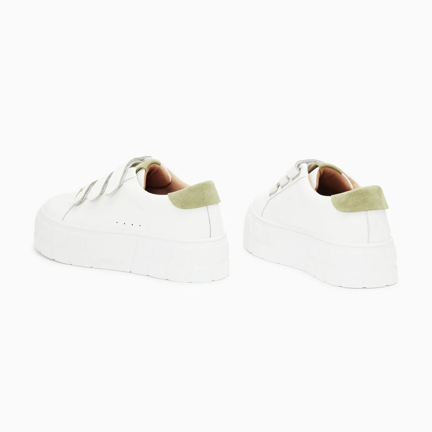 Vanessa Wu Sneakers | Baskets Coraline Blanc Et Vert A Plateforme