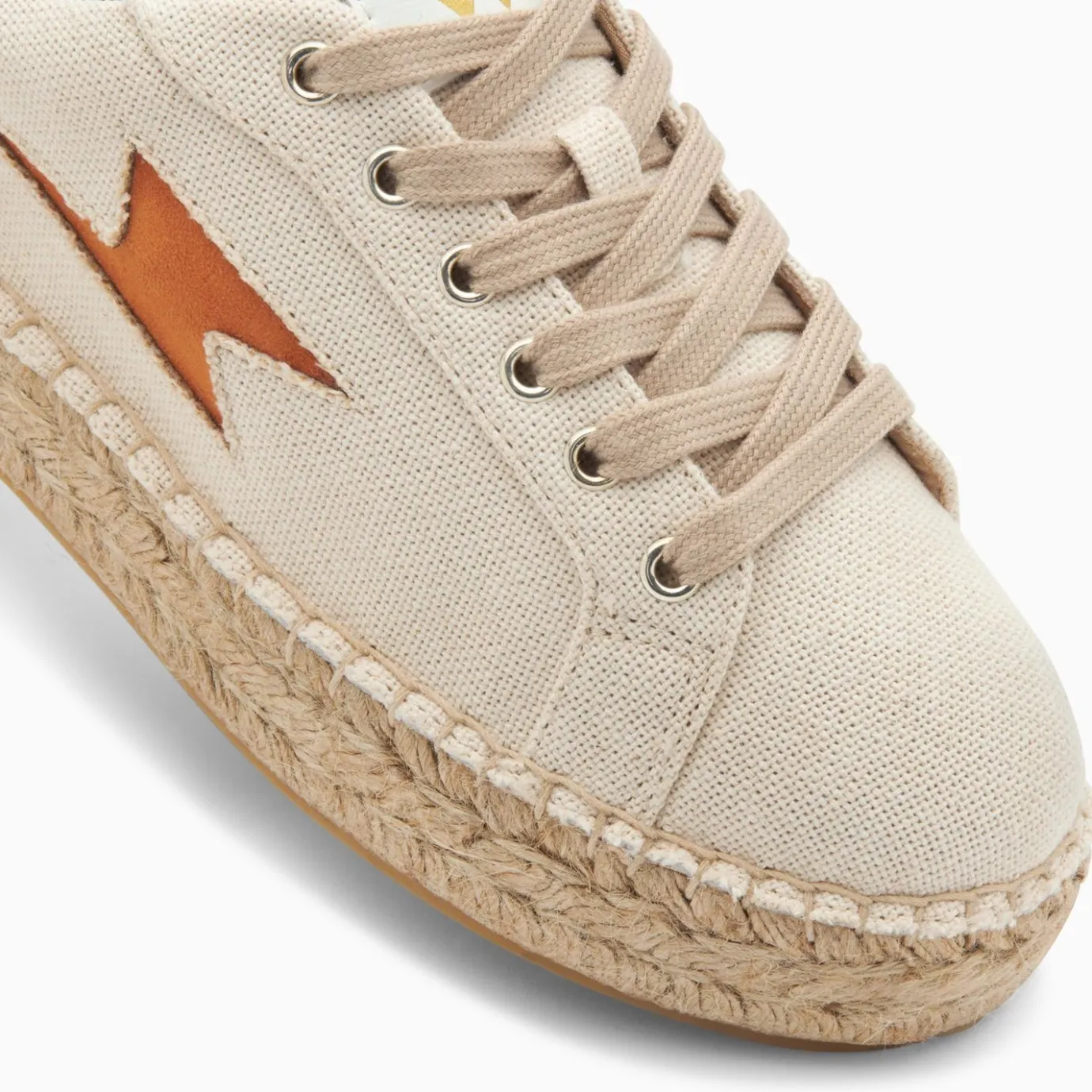 Vanessa Wu Sneakers | Baskets Eclair April Beige Et Orange A Semelle Espadrille