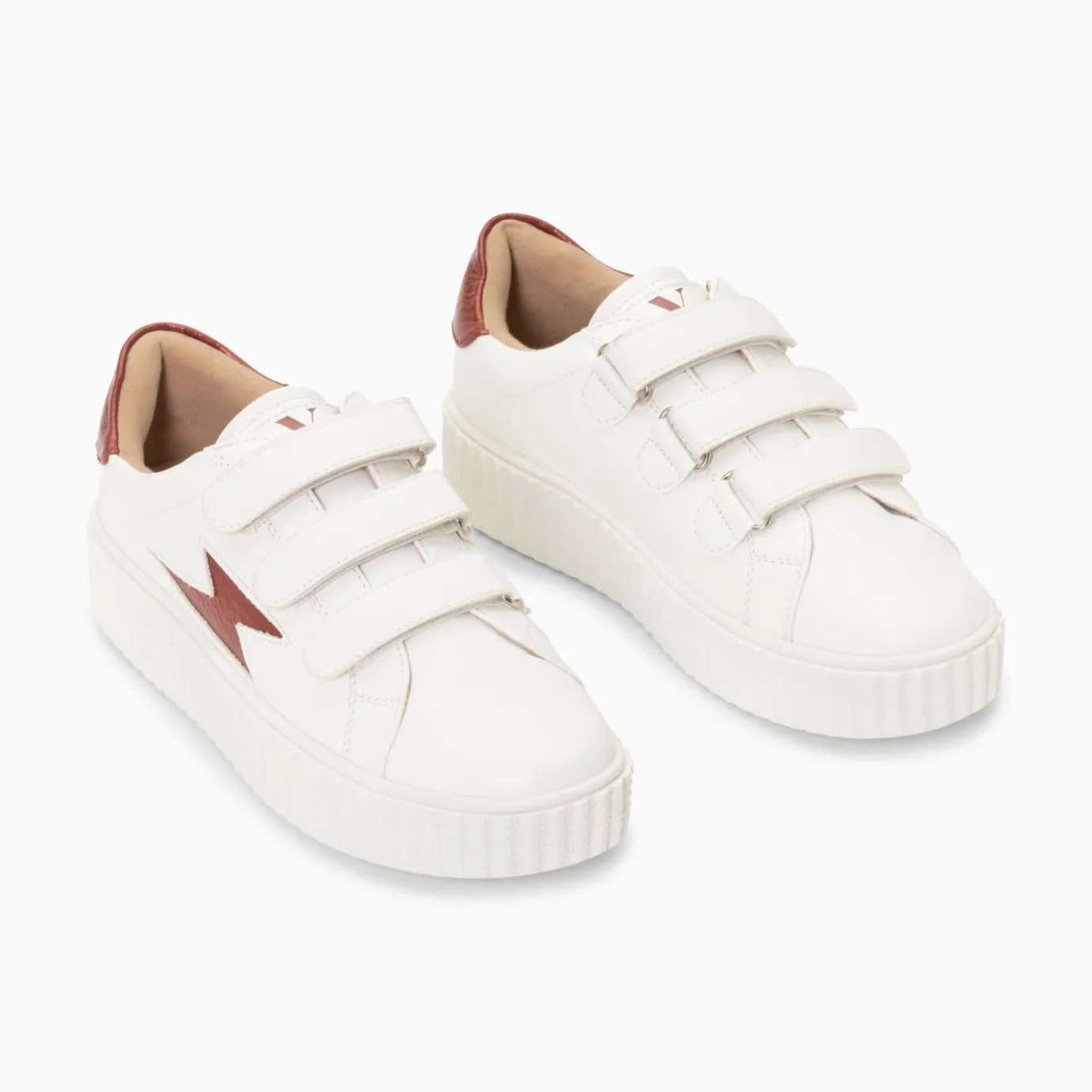 Vanessa Wu Sneakers | Baskets Eclair Eva Blanc Et Bordeaux Serpent A Scratchs