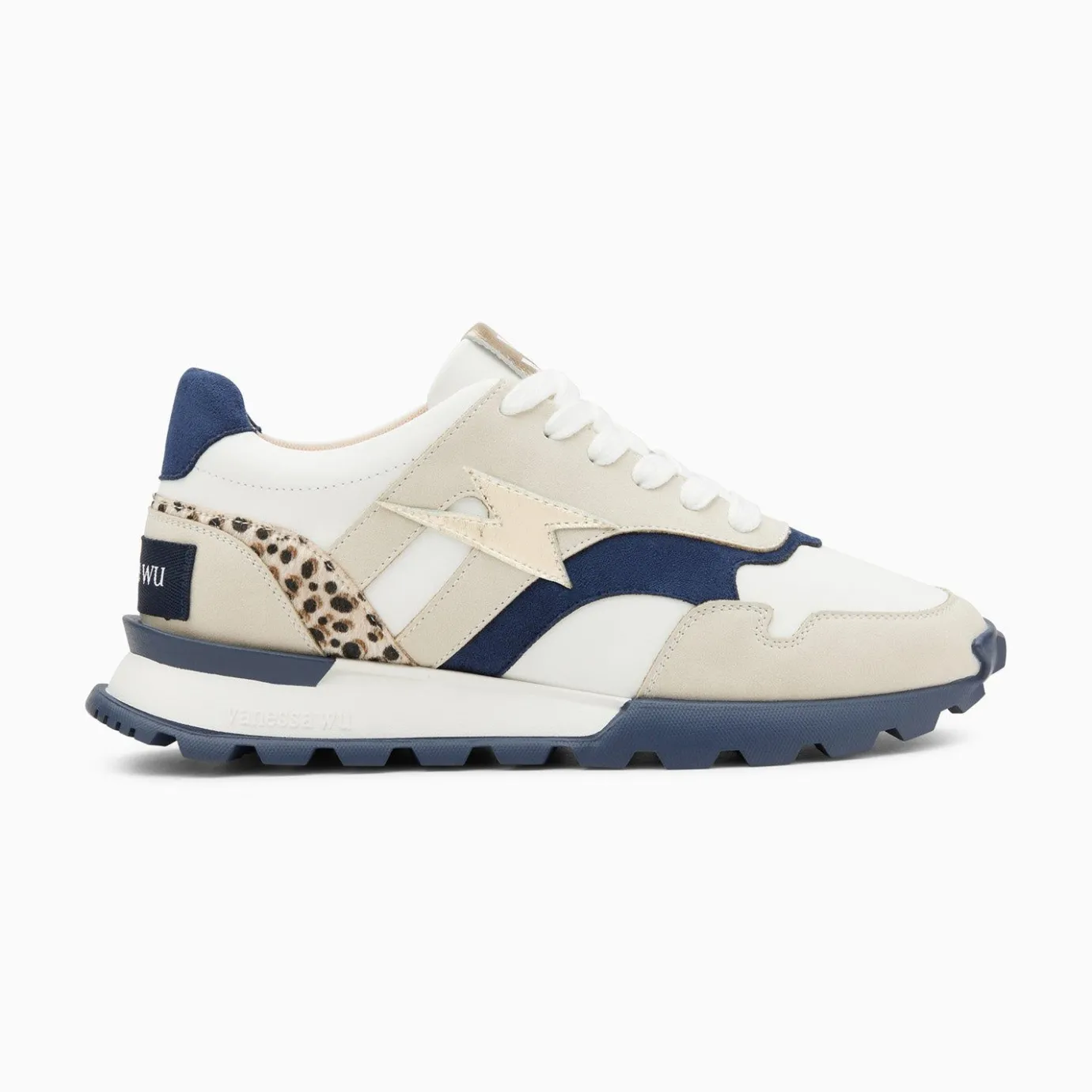 Vanessa Wu Sneakers | Baskets Eclair Liena Bleu Et Or A Semelle Running
