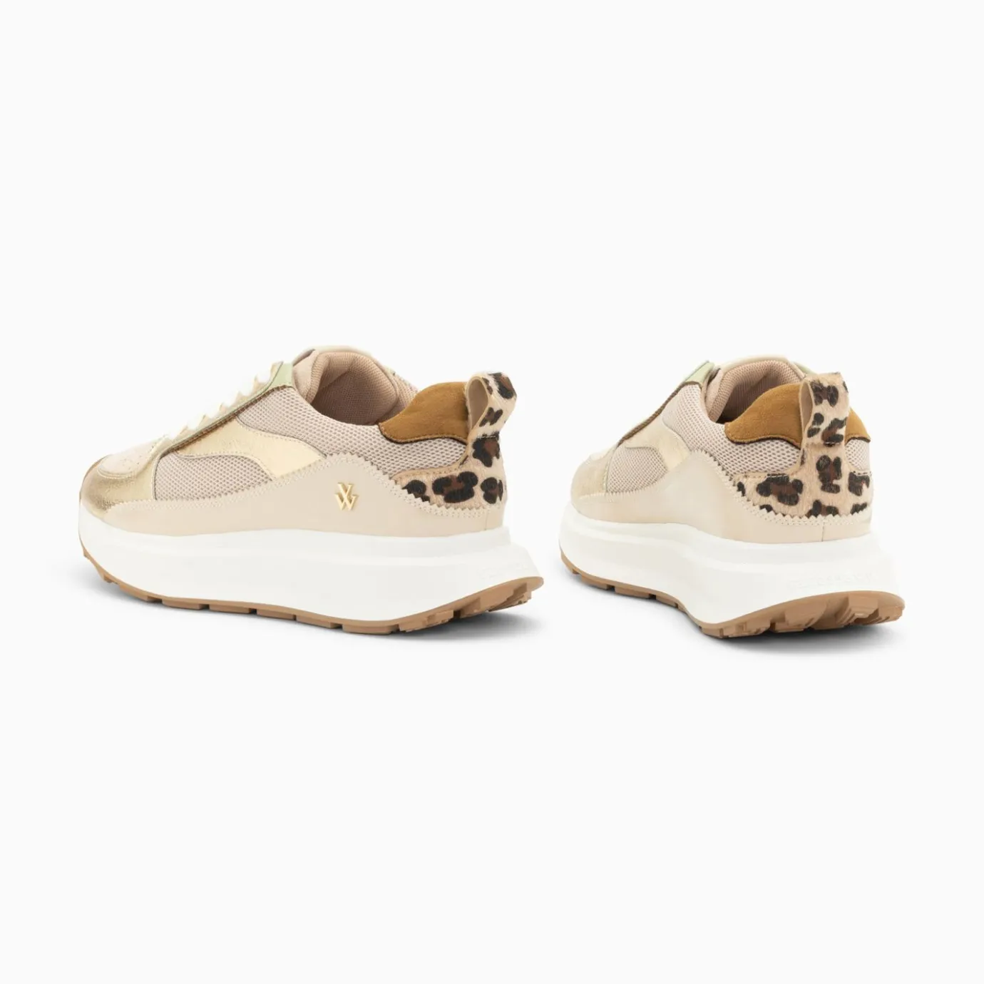 Vanessa Wu Sneakers | Baskets Emma Or Et Beige A Semelle Oversize