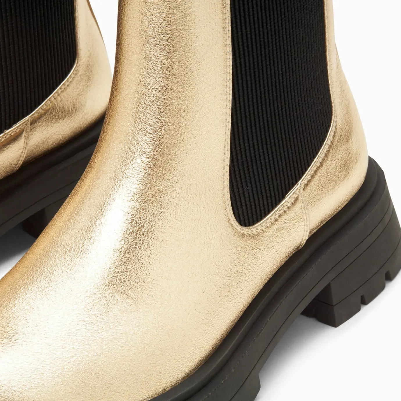 Vanessa Wu Bottines | Bottines Chelsea Phoebe Or A Semelle Oversize