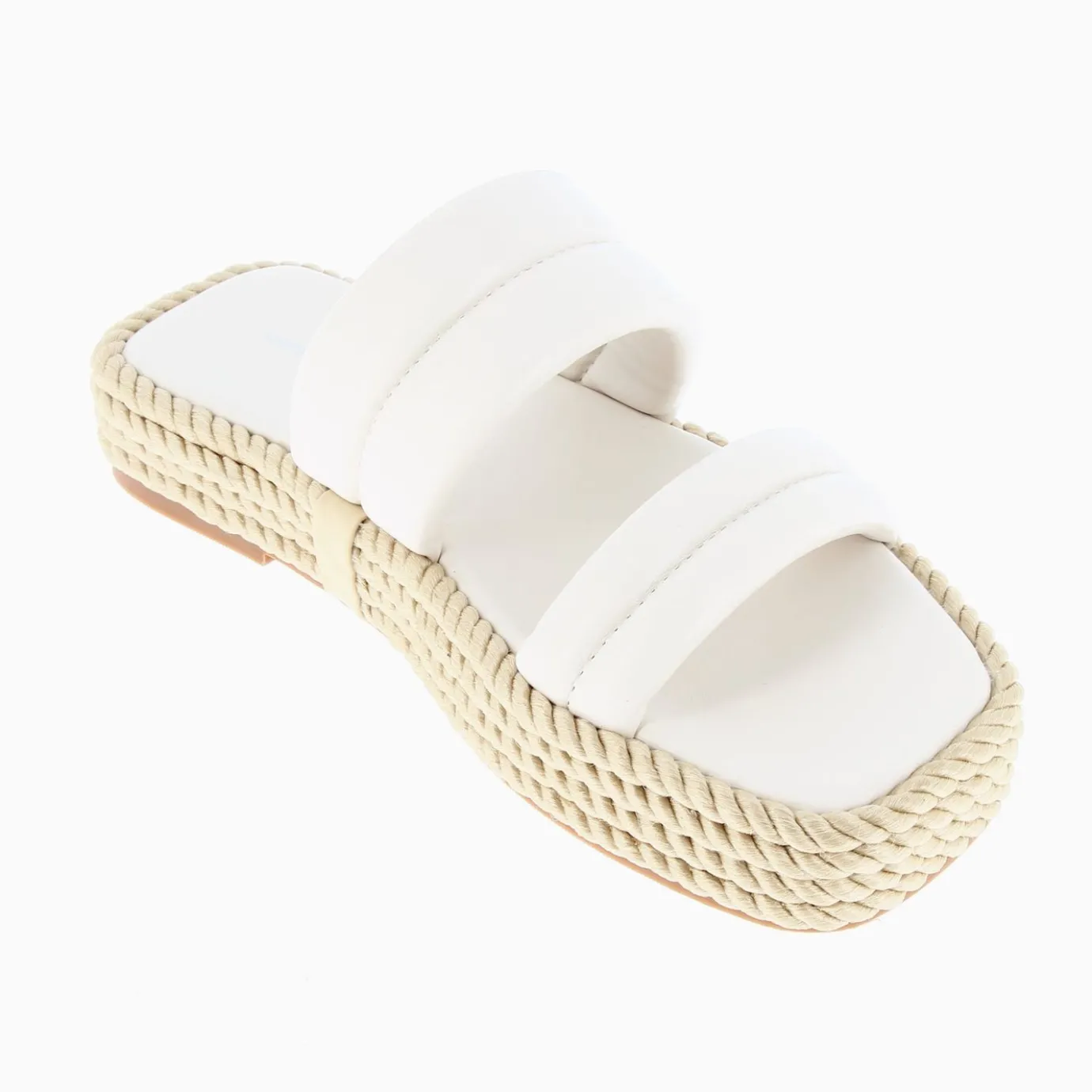 Vanessa Wu Sandales Plates | Mules Nala Beige Clair A Plateforme Cordes