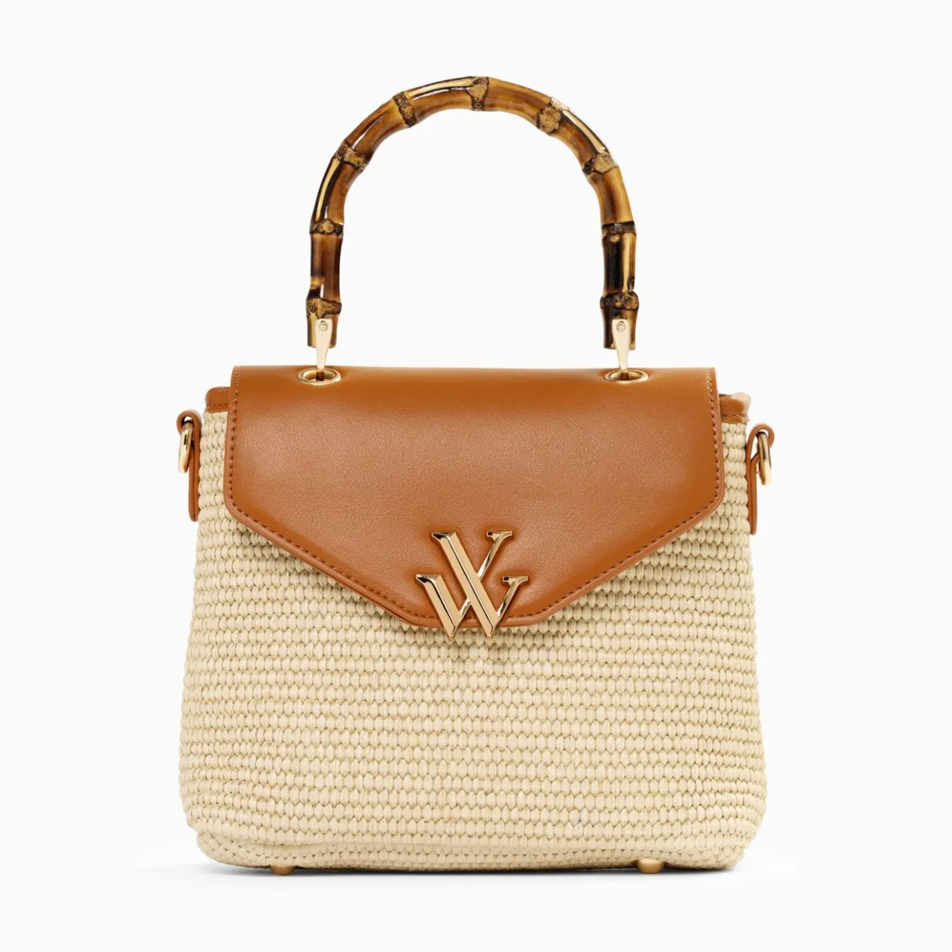 Vanessa Wu Sacs | Sac A Main Gwenaelle Camel A Anse En Faux Bambou