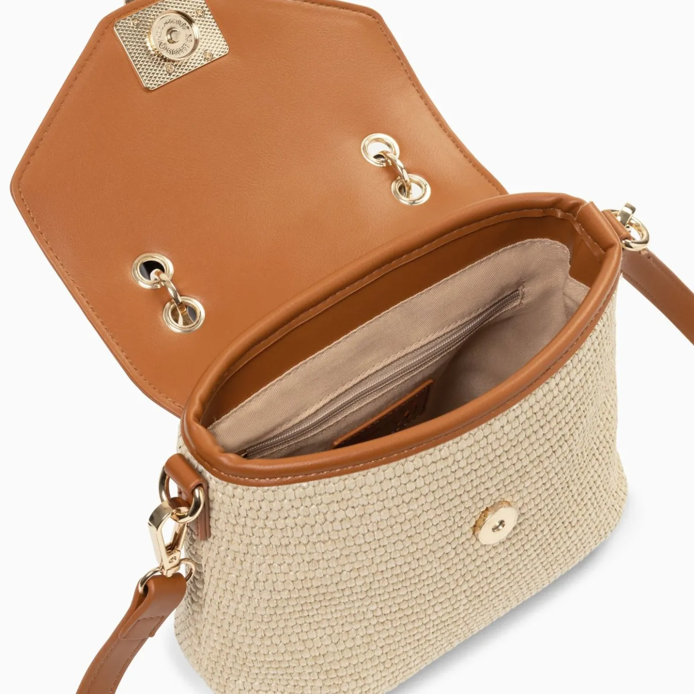 Vanessa Wu Sacs | Sac A Main Gwenaelle Camel A Anse En Faux Bambou