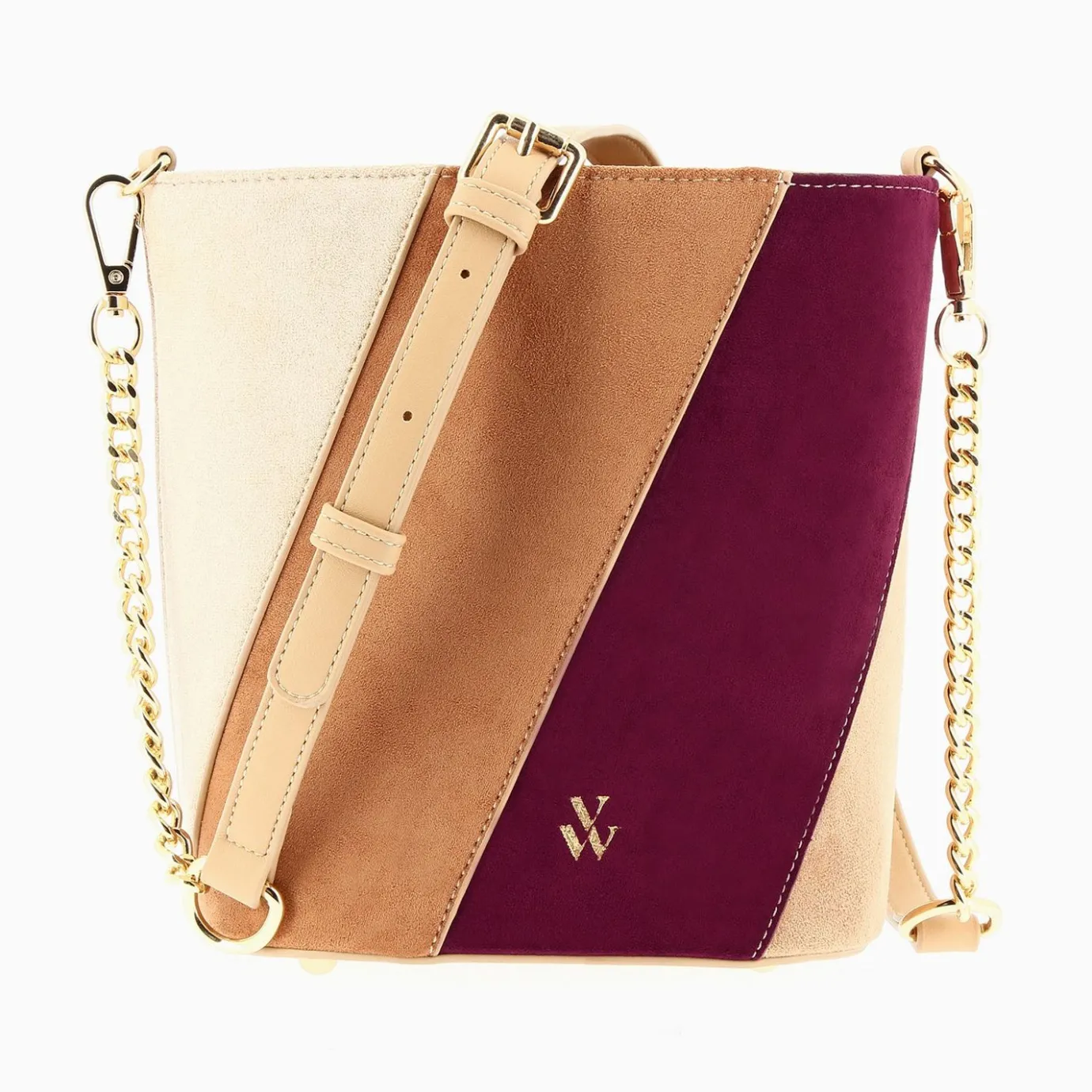 Vanessa Wu Sacs | Sac Seau Martica Multicolore En Suedine