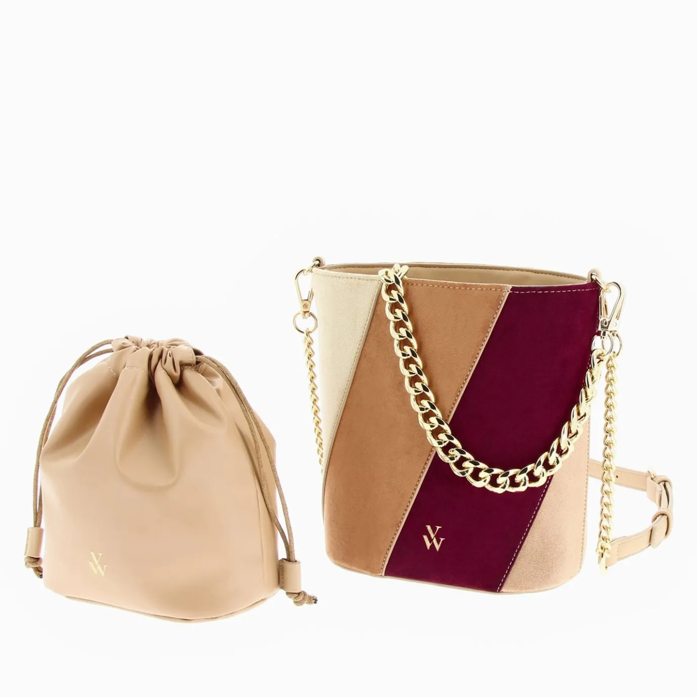 Vanessa Wu Sacs | Sac Seau Martica Multicolore En Suedine