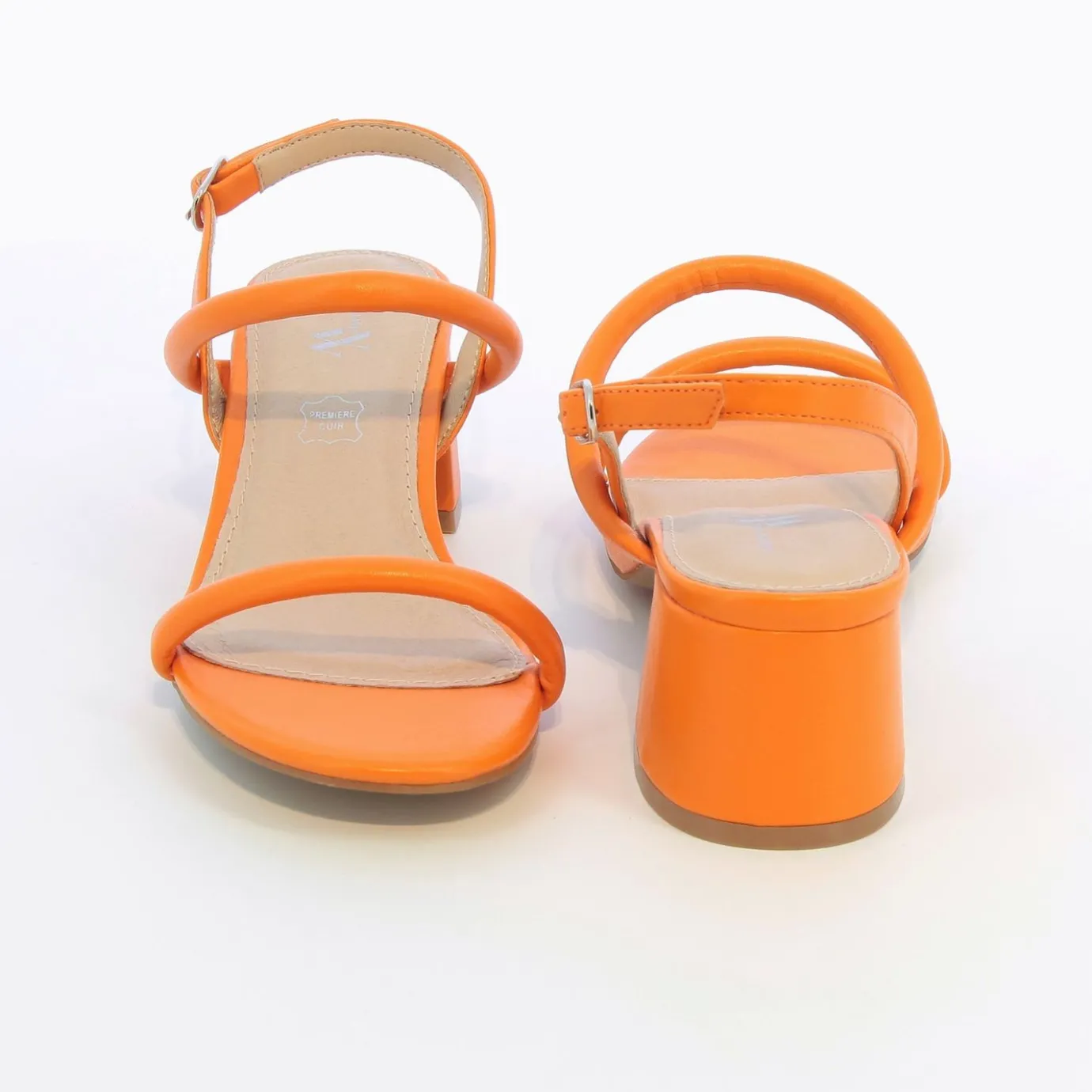Vanessa Wu Sandales À Talon, Compensées | Sandales A Talon Minimalistes Oriane Orange