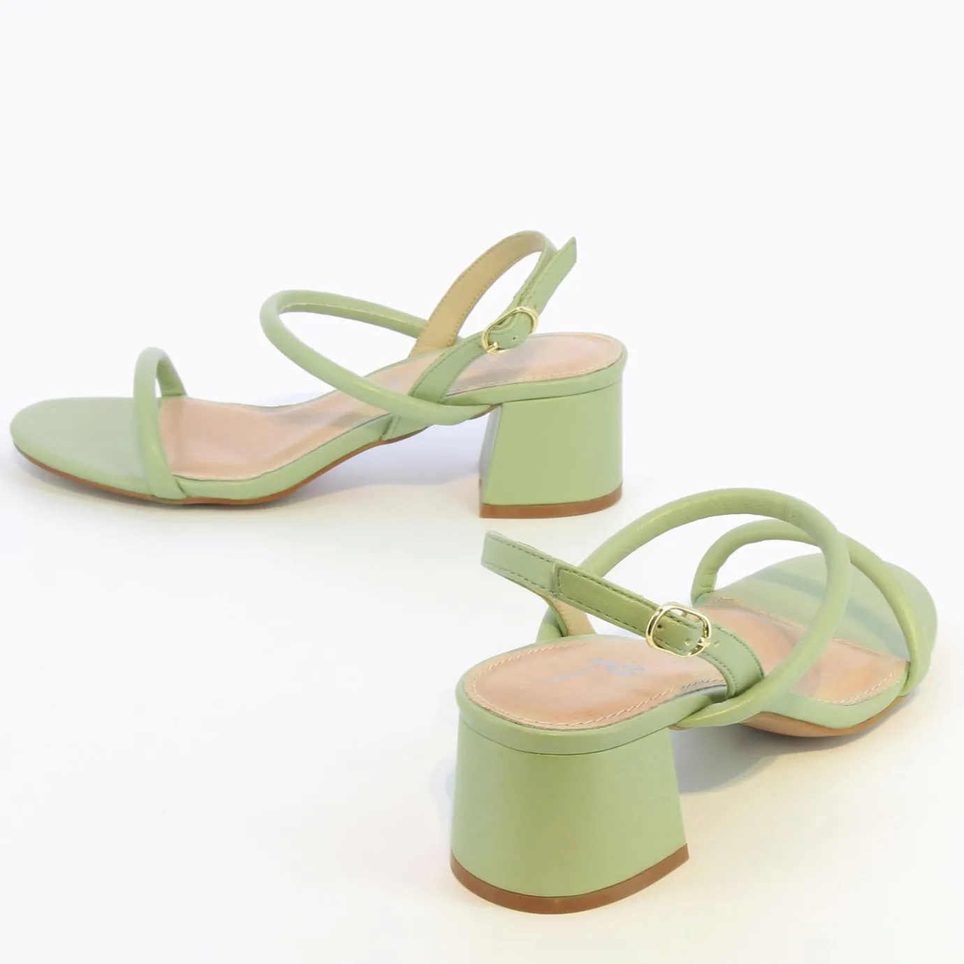 Vanessa Wu Sandales À Talon, Compensées | Sandales A Talon Minimalistes Oriane Vert Pastel