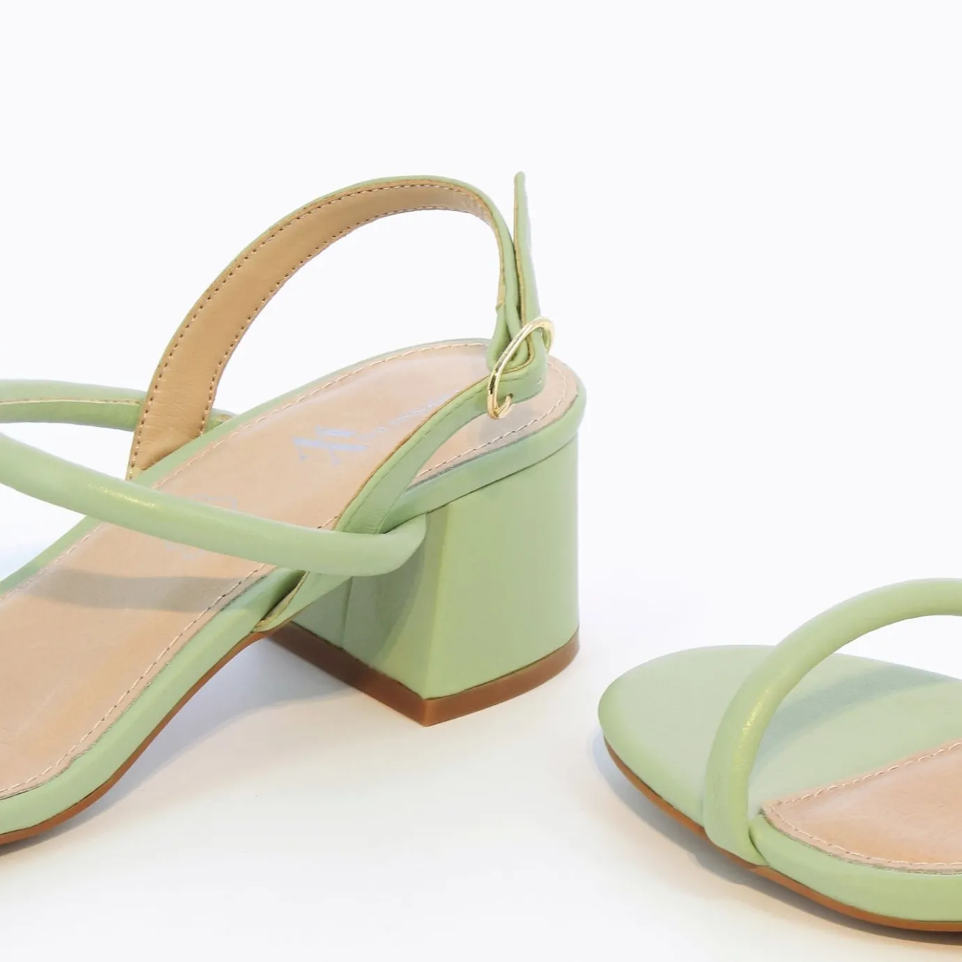 Vanessa Wu Sandales À Talon, Compensées | Sandales A Talon Minimalistes Oriane Vert Pastel