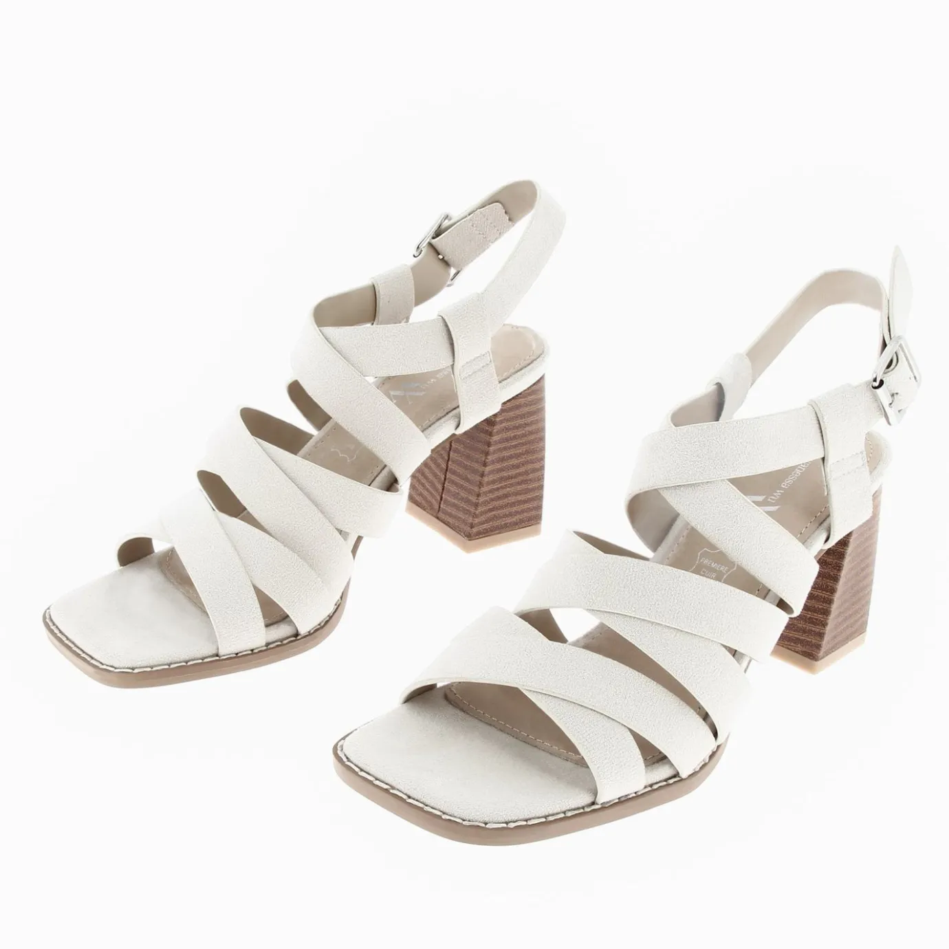 Vanessa Wu Sandales À Talon, Compensées | Sandales Carrie Beige Clair A Multibrides Croisees Et Talon Haut