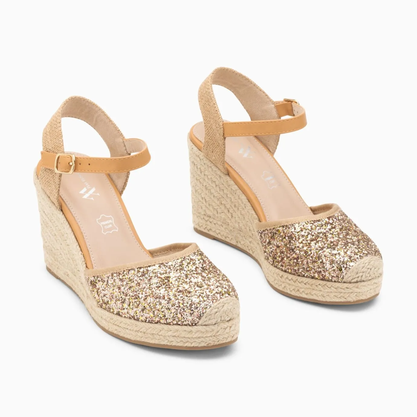 Vanessa Wu Sandales À Talon, Compensées | Sandales Compensees Jeanne A Paillettes Multicolores