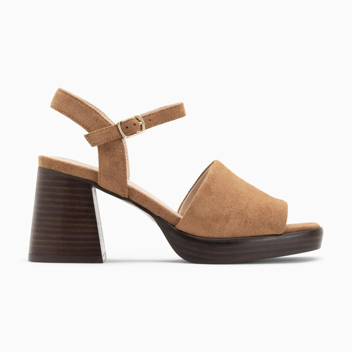 Vanessa Wu Sandales À Talon, Compensées | Sandales Tyrah Camel A Plateforme Et Talon Bois